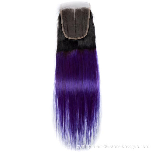HN Ombre Purple Brazilian Straight Hair Weaving Bundles 1B 2T 3T Purple Virgin Purple Human Hair bundles